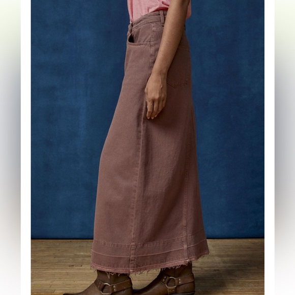 Urban Outfitters BDG Mandi A- Line Denim Maxi Skirt with Raw Hem - Picture 4 of 8